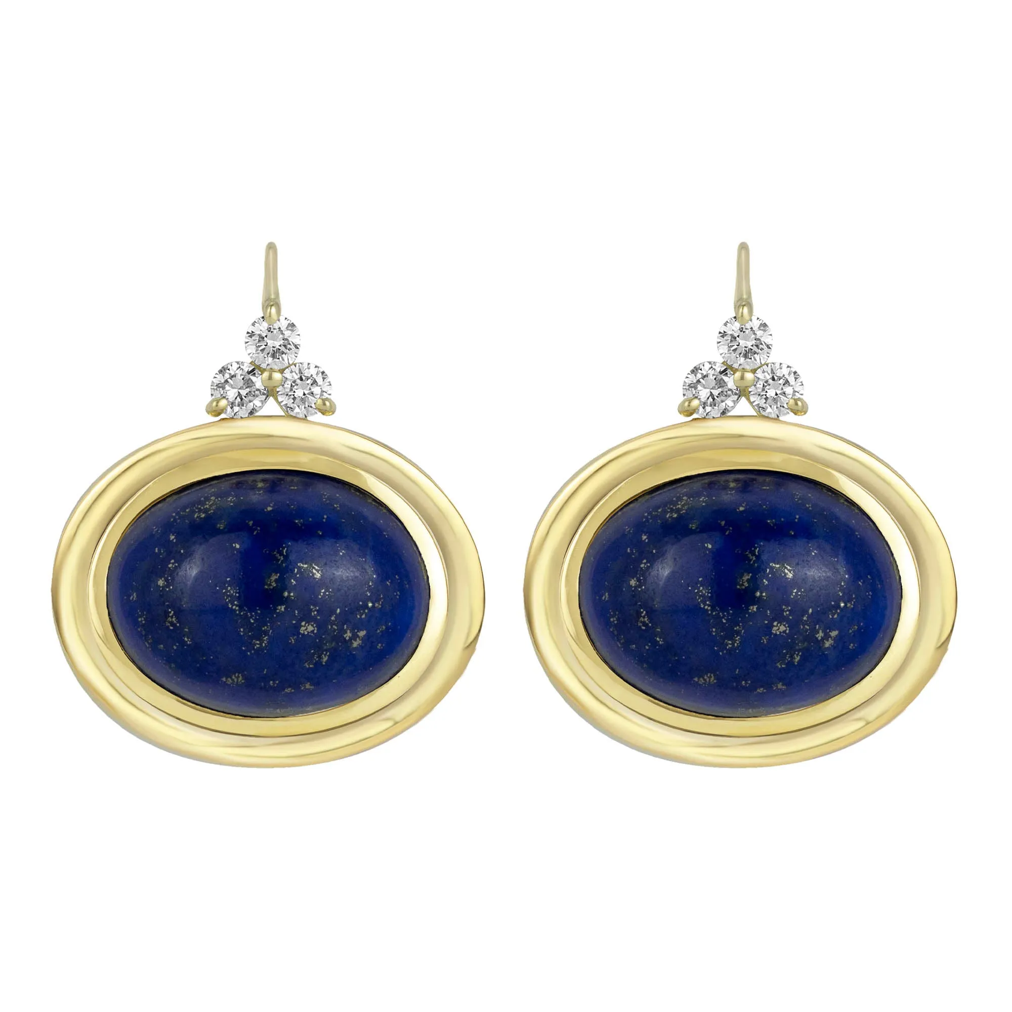 Earrings - Lapis Lazulli And Diamond (2367B)