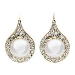 Earrings - South Sea Pearl And Diamond (2398A)