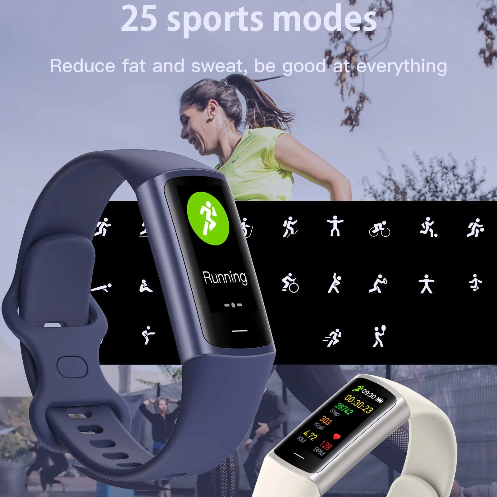 EFFEOKKI C68L 0.96" LCD Smart Fitness Band