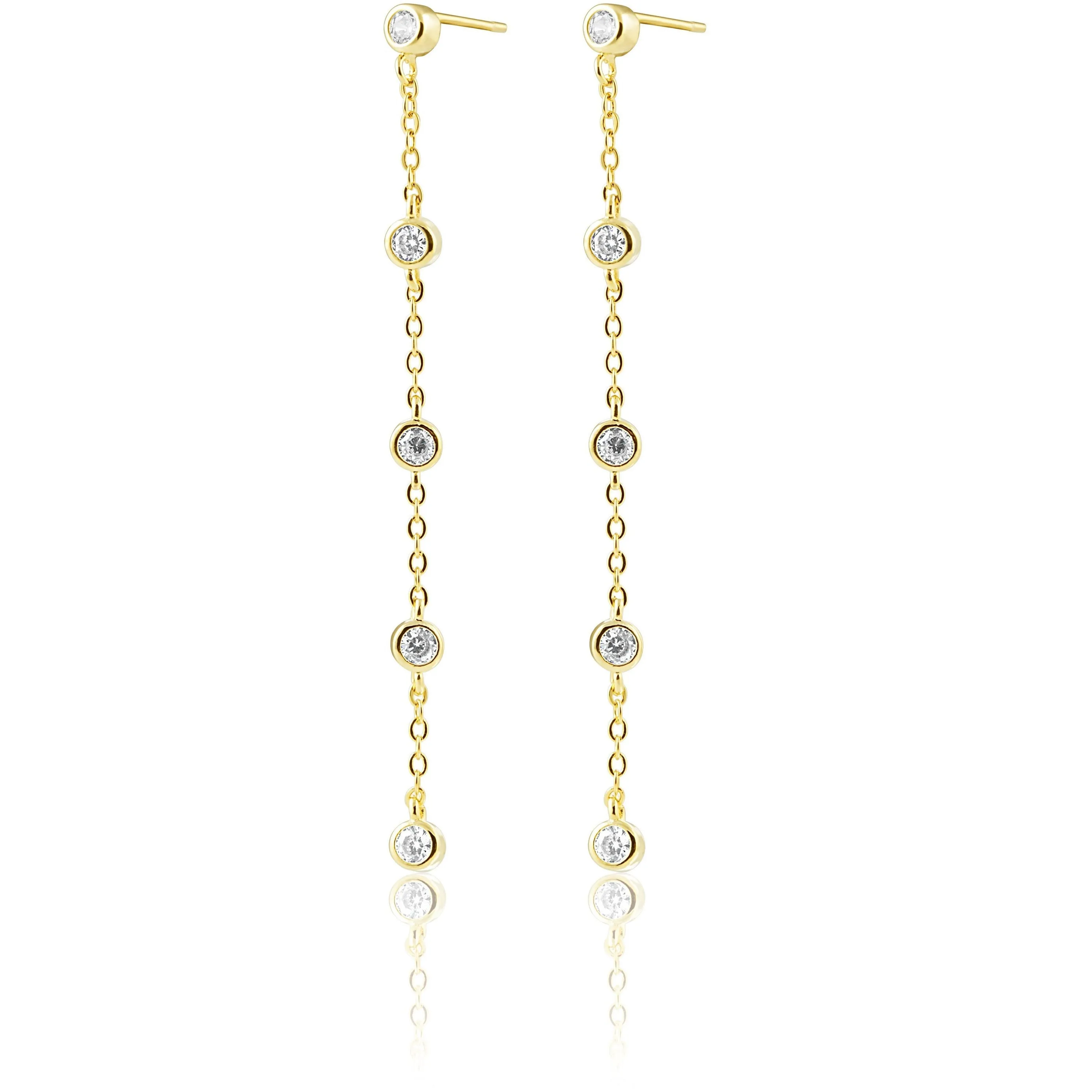 Elegant Capri Gold Plated Drop Earrings - Hypoallergenic & Tarnish Resistant