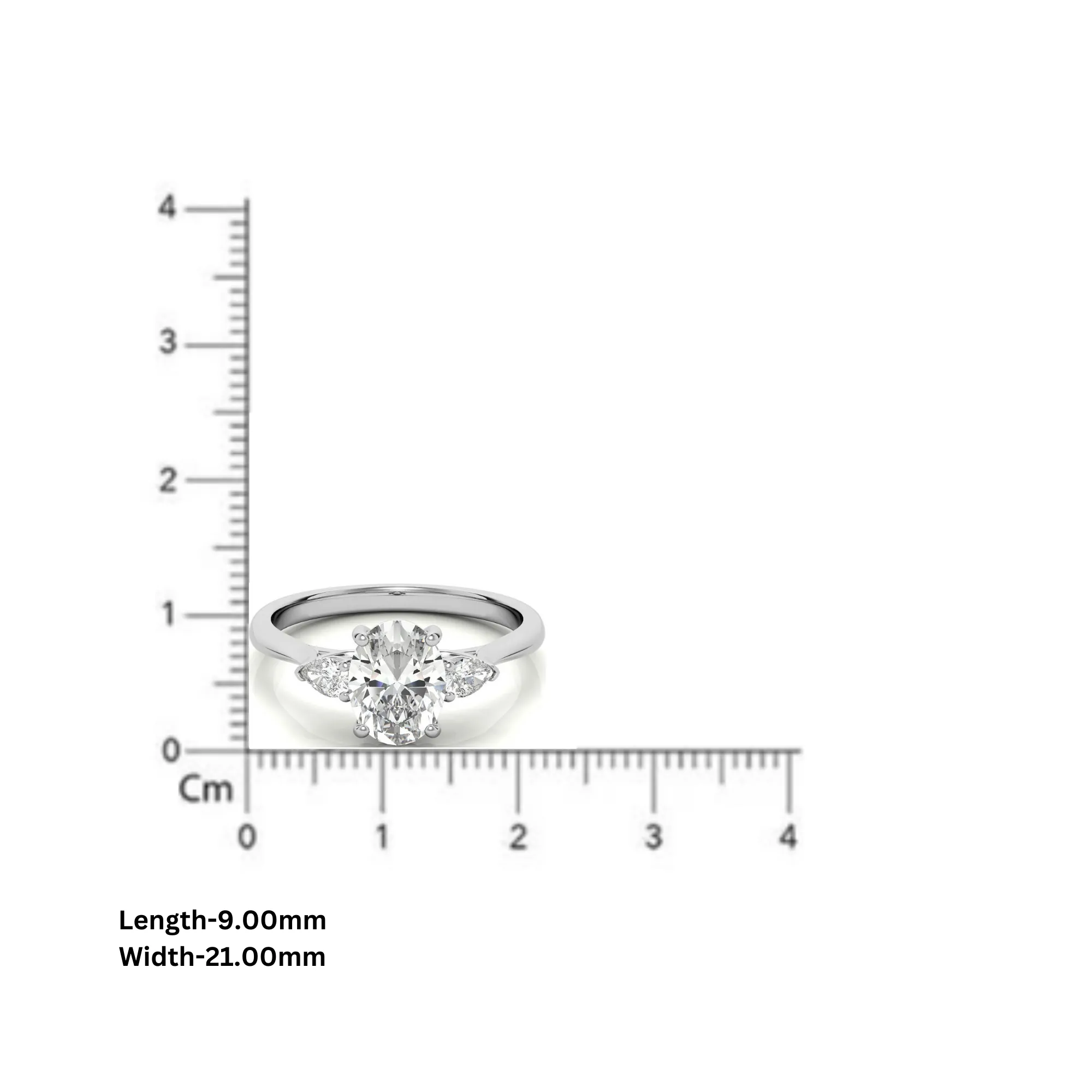 Elegant Classic Sterling Silver Adjustable Oval-Cut Three-Stone Rose Gold Ring for Women