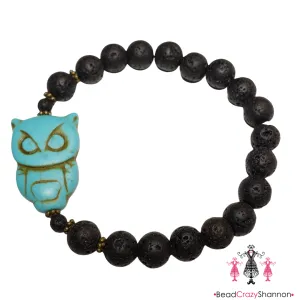 Essential Oil Diffuser Bracelet [Turquoise Owl]
