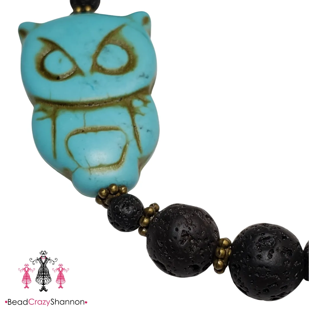 Essential Oil Diffuser Bracelet [Turquoise Owl]