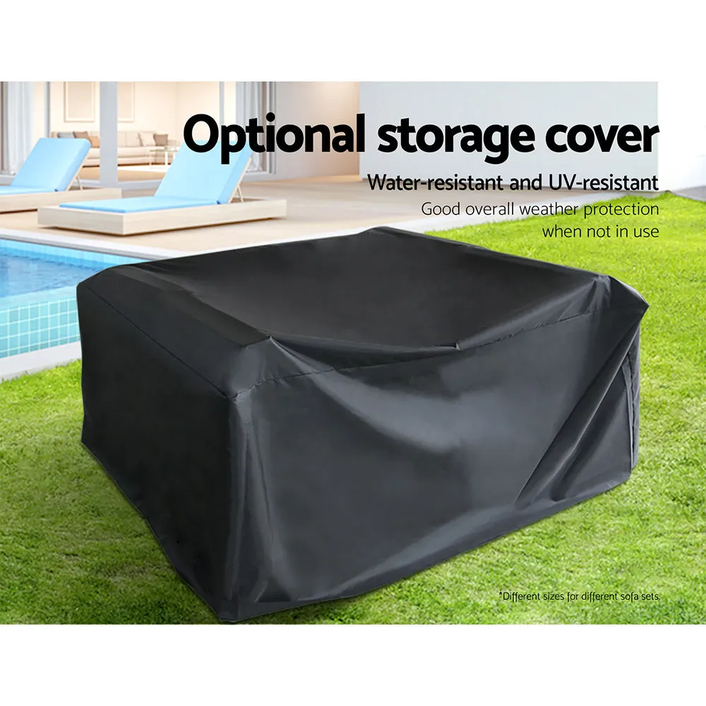 Evelise - 11PC Sofa Set with Storage Cover Outdoor Furniture Wicker