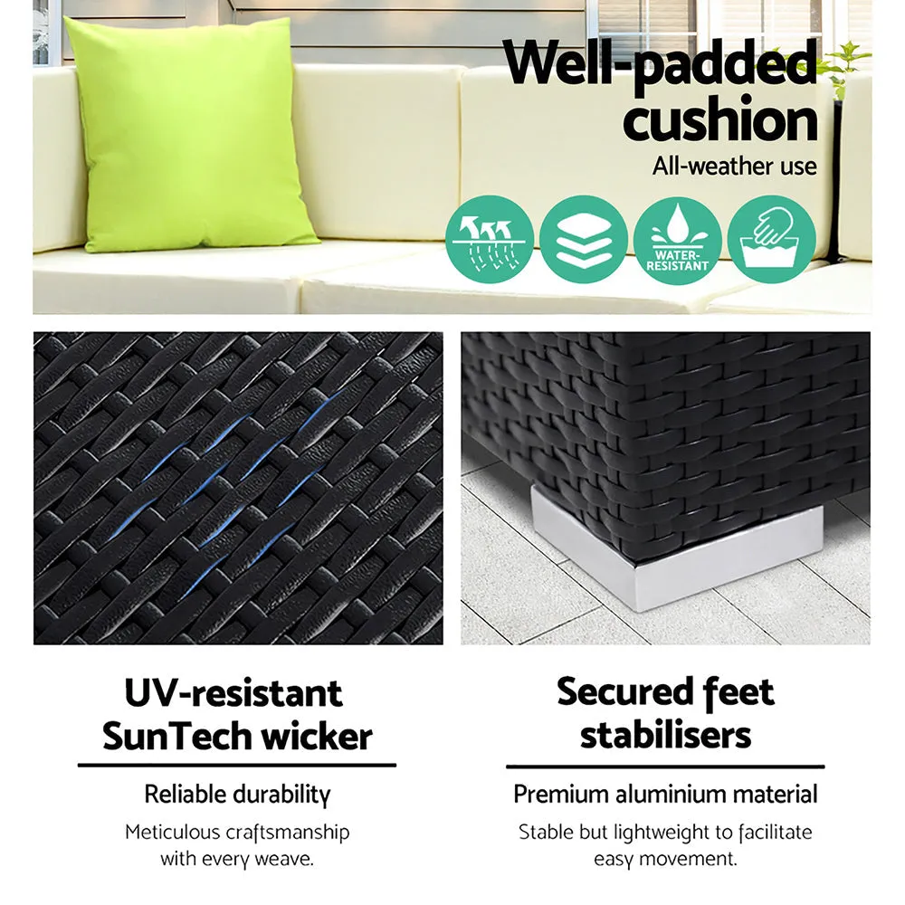 Evelise - 11PC Sofa Set with Storage Cover Outdoor Furniture Wicker