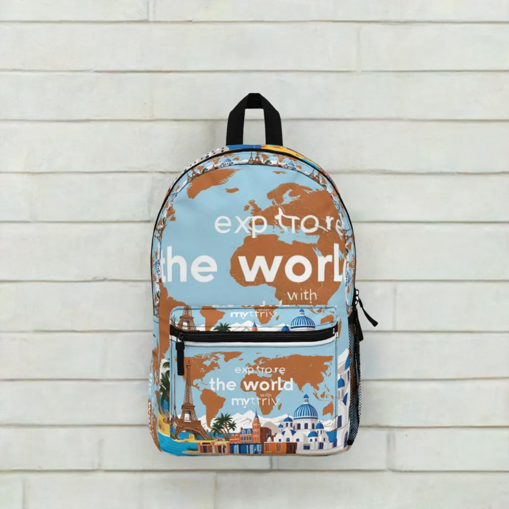 Explore the World Backpack - Travel Inspired Design for Adventurers