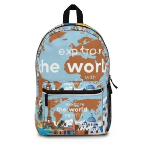 Explore the World Backpack - Travel Inspired Design for Adventurers