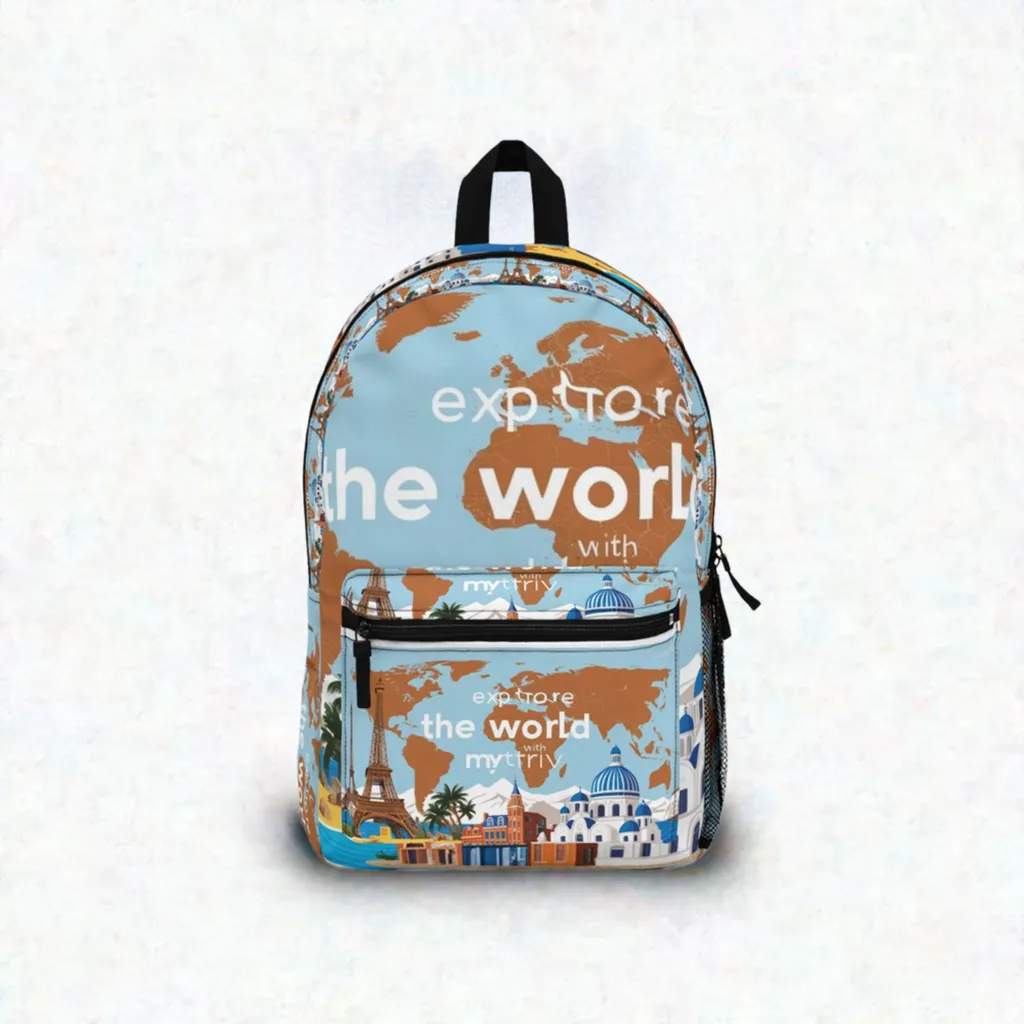 Explore the World Backpack - Travel Inspired Design for Adventurers