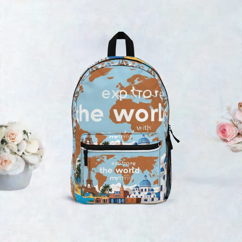 Explore the World Backpack - Travel Inspired Design for Adventurers