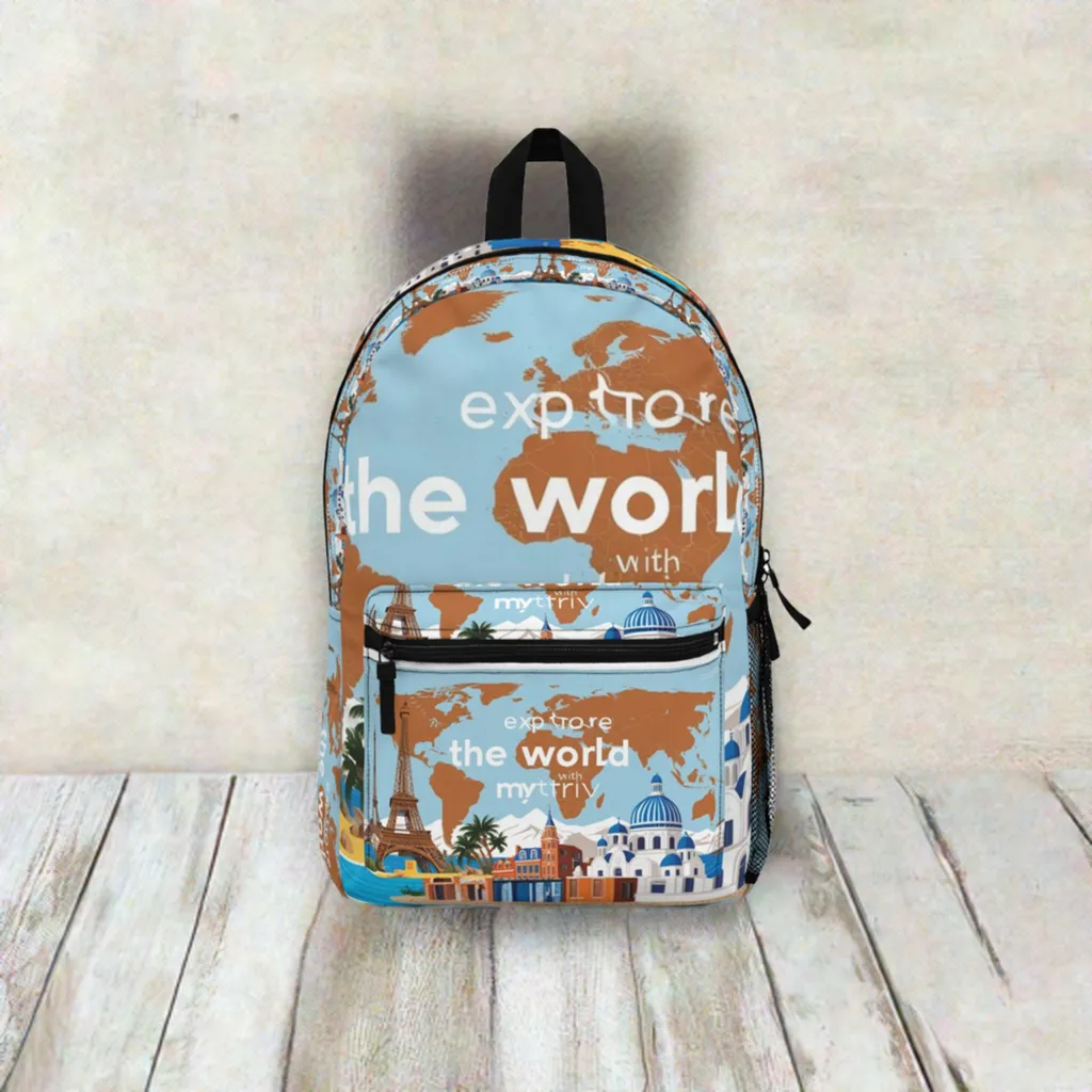 Explore the World Backpack - Travel Inspired Design for Adventurers