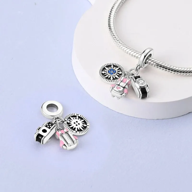 Explorer Camera and Backpack Travel Dangle Charm