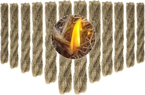 Fat Rope Stick Fire Starter Tinder Waterproof Wind-Resistant Outdoor Quick Fire Kit for Bushcraft Survival Backpacking Camping Hiking-12 Pieces
