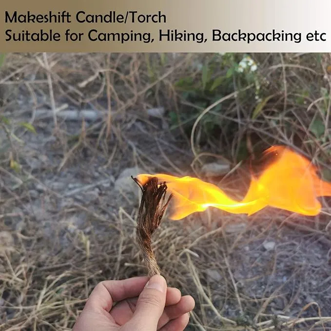 Fat Rope Stick Fire Starter Tinder Waterproof Wind-Resistant Outdoor Quick Fire Kit for Bushcraft Survival Backpacking Camping Hiking-12 Pieces