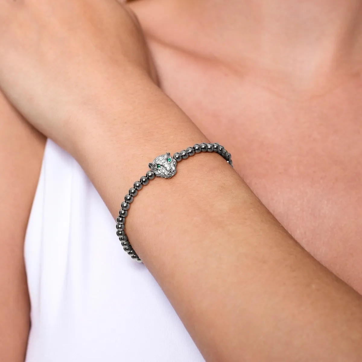 Fierce | Silver | Crystal Cat Bracelet