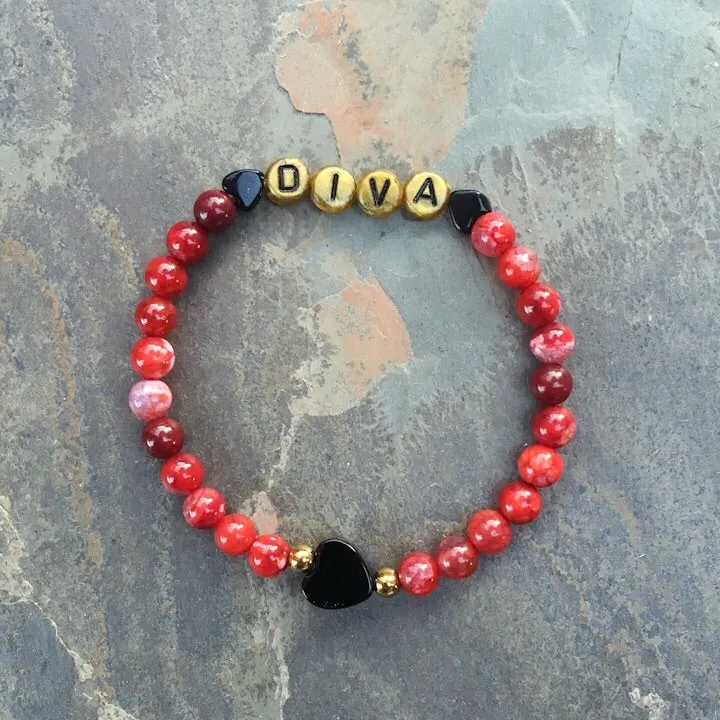 Fire Agate "DIVA" bracelet