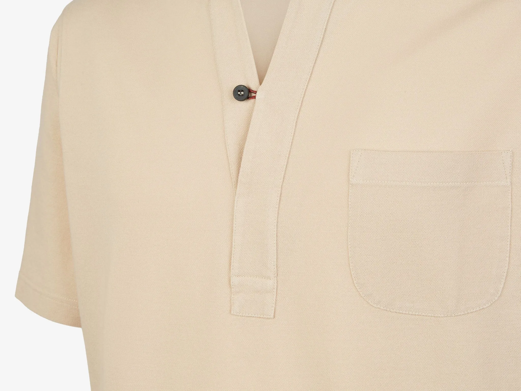 Fish Tail Short Cotton Shirt - Beige