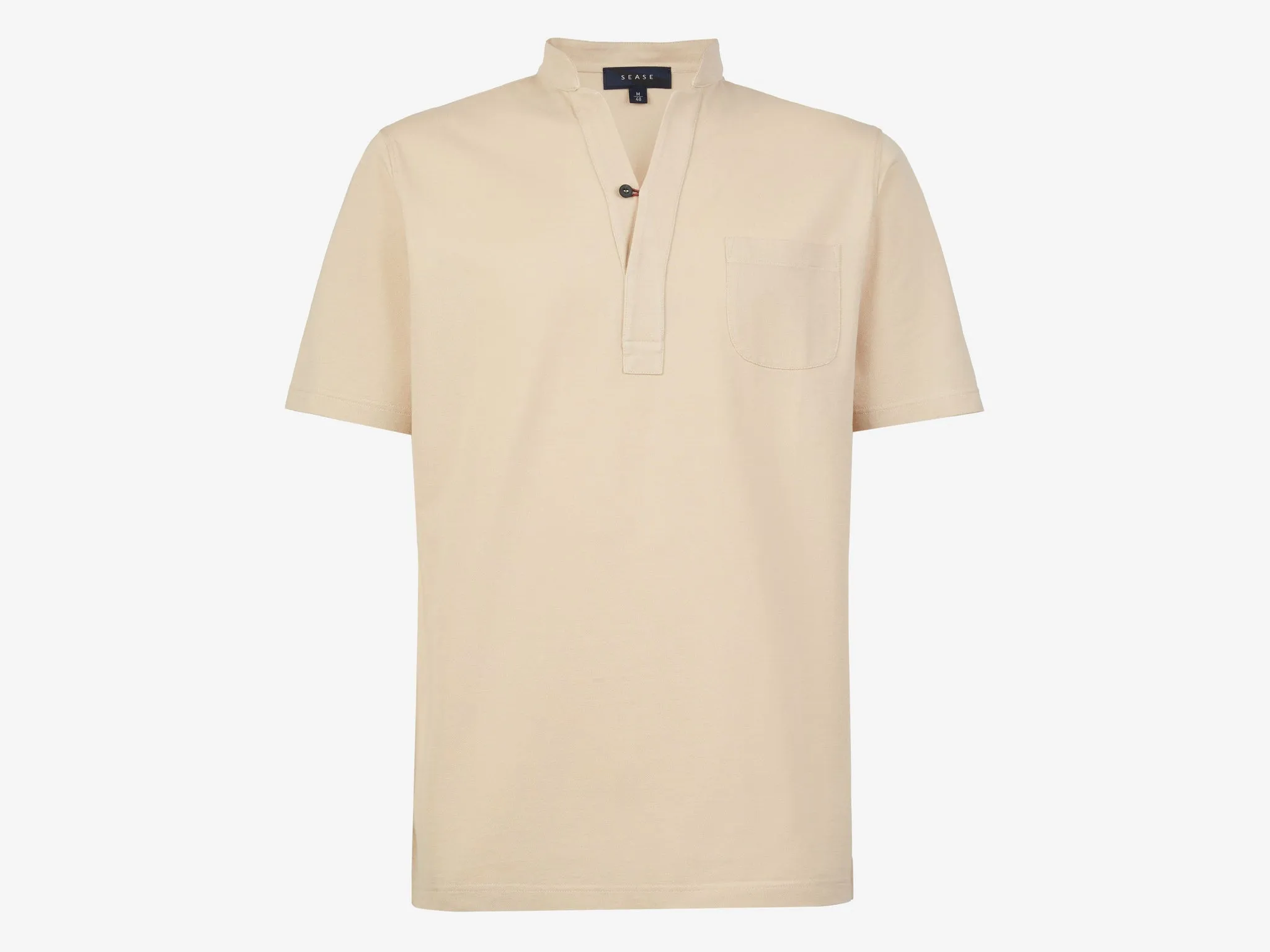 Fish Tail Short Cotton Shirt - Beige
