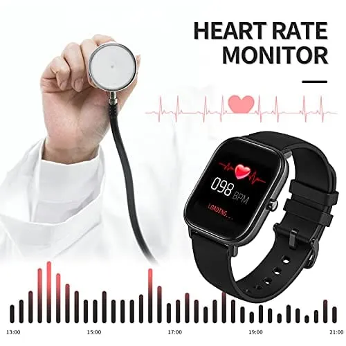 Fitness Tracker Blood Pressure Heart Rate Monitor Blood Oxygen Activity Tracker Pedometer Big Fitness Tracker Sleep Monitor Smart Watches for Women Men