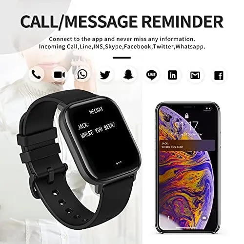 Fitness Tracker Blood Pressure Heart Rate Monitor Blood Oxygen Activity Tracker Pedometer Big Fitness Tracker Sleep Monitor Smart Watches for Women Men