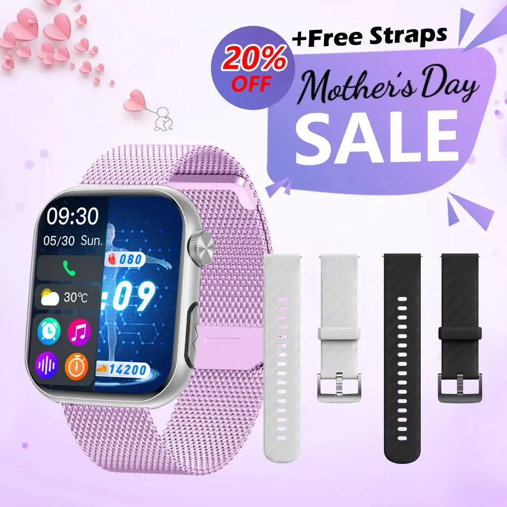 FITVII SmartWatch ECG with Heart Rate Blood Pressure Monitor-GT5 PRO MAX