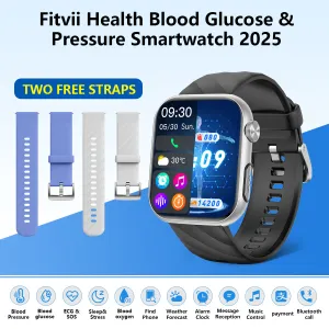 FITVII SmartWatch ECG with Heart Rate Blood Pressure Monitor-GT5 PRO MAX