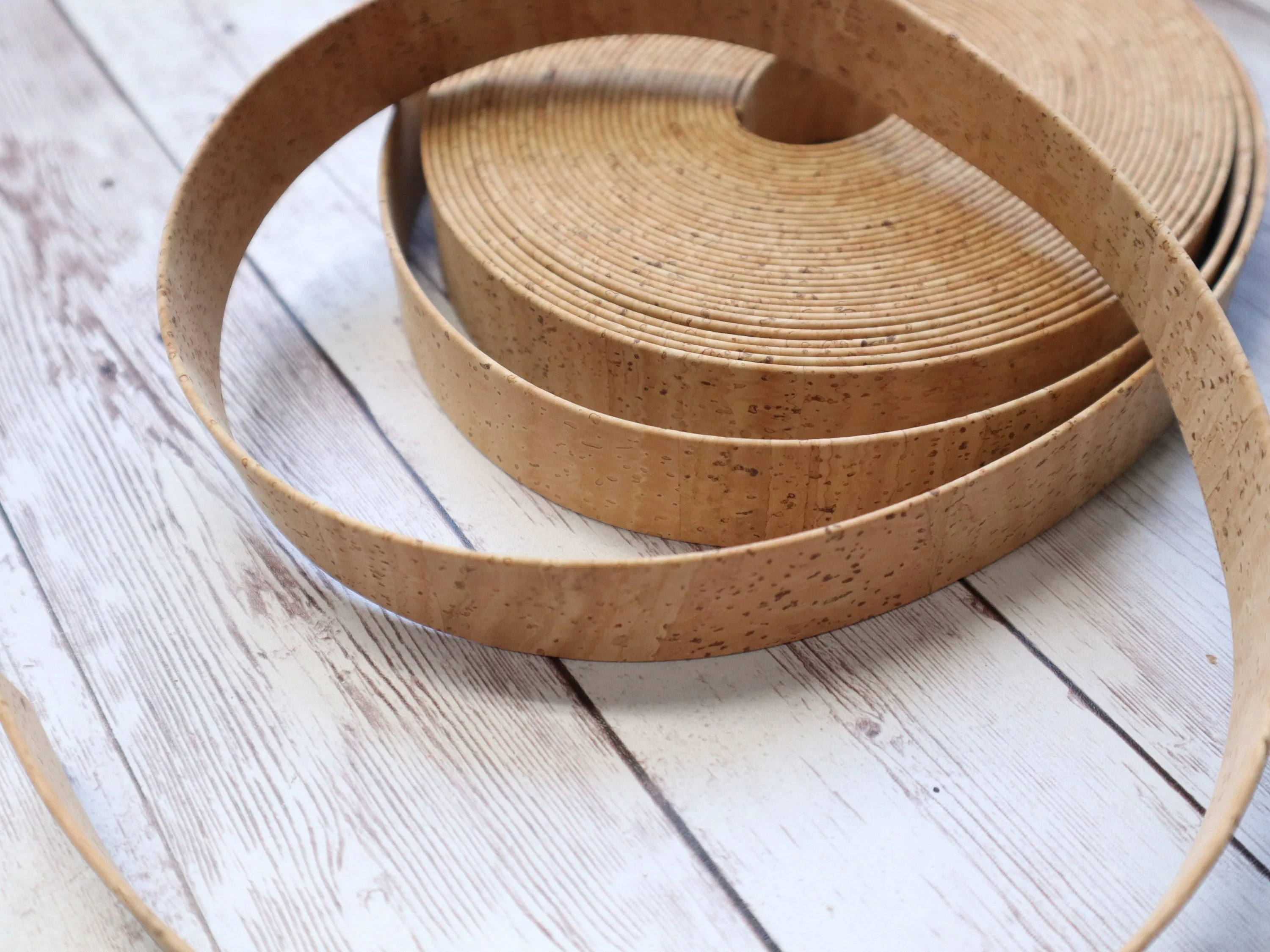 Flat Cork Cord by the Yard-  Natural