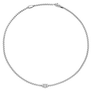 Fope Eka 18k White Gold Rope Necklace with Diamond Rondells