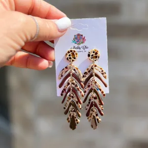 Free Falling Earrings - Brown/Leopard