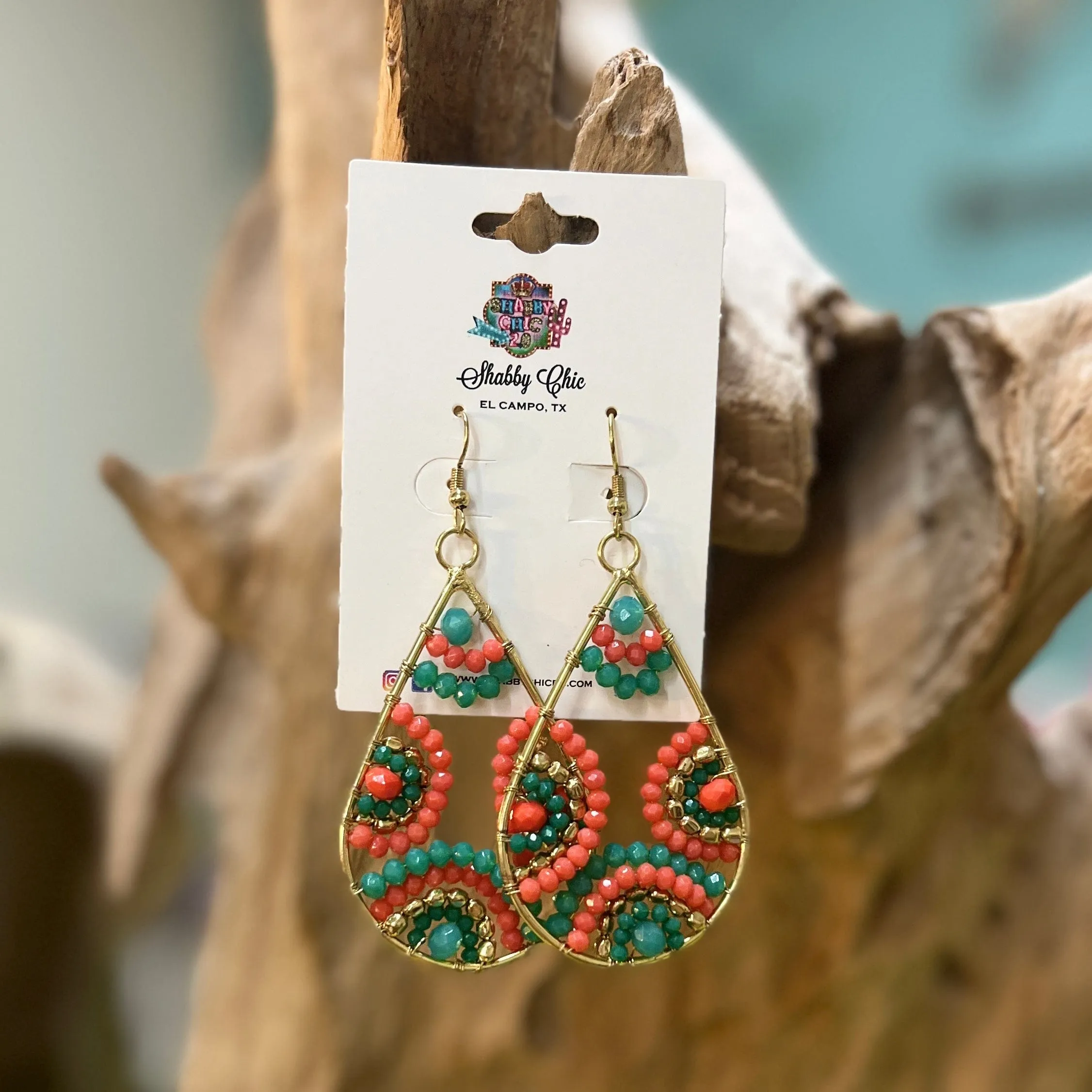 Free Your Mind Earrings - Coral/Turquoise