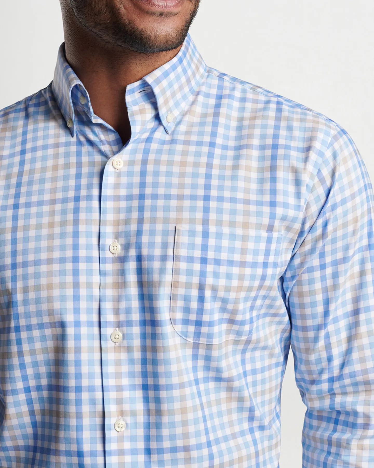 FREEPORT CROWN LITE COTTON-STRETCH SHIRT - WHITE