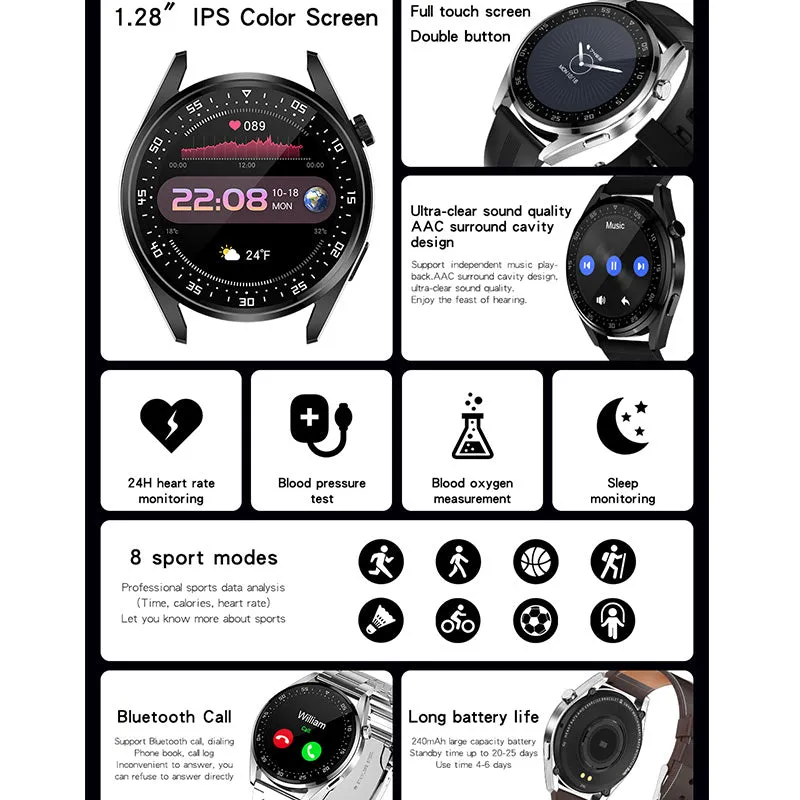 Full Touch Screen Sports  IP67 Water proof BT5.0 Call smart watch PK Huawei For Android- iOS