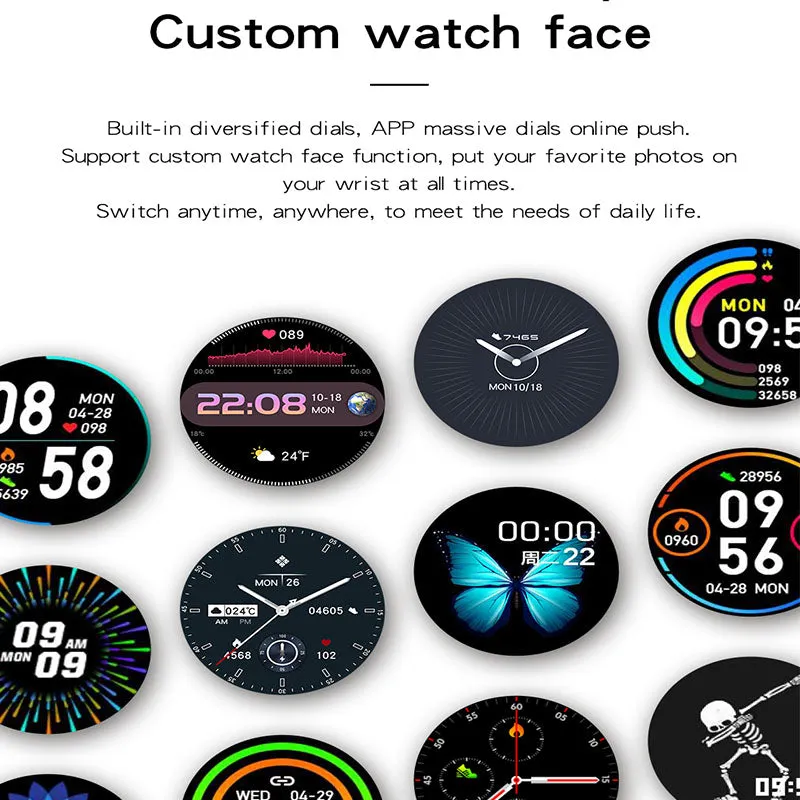 Full Touch Screen Sports  IP67 Water proof BT5.0 Call smart watch PK Huawei For Android- iOS