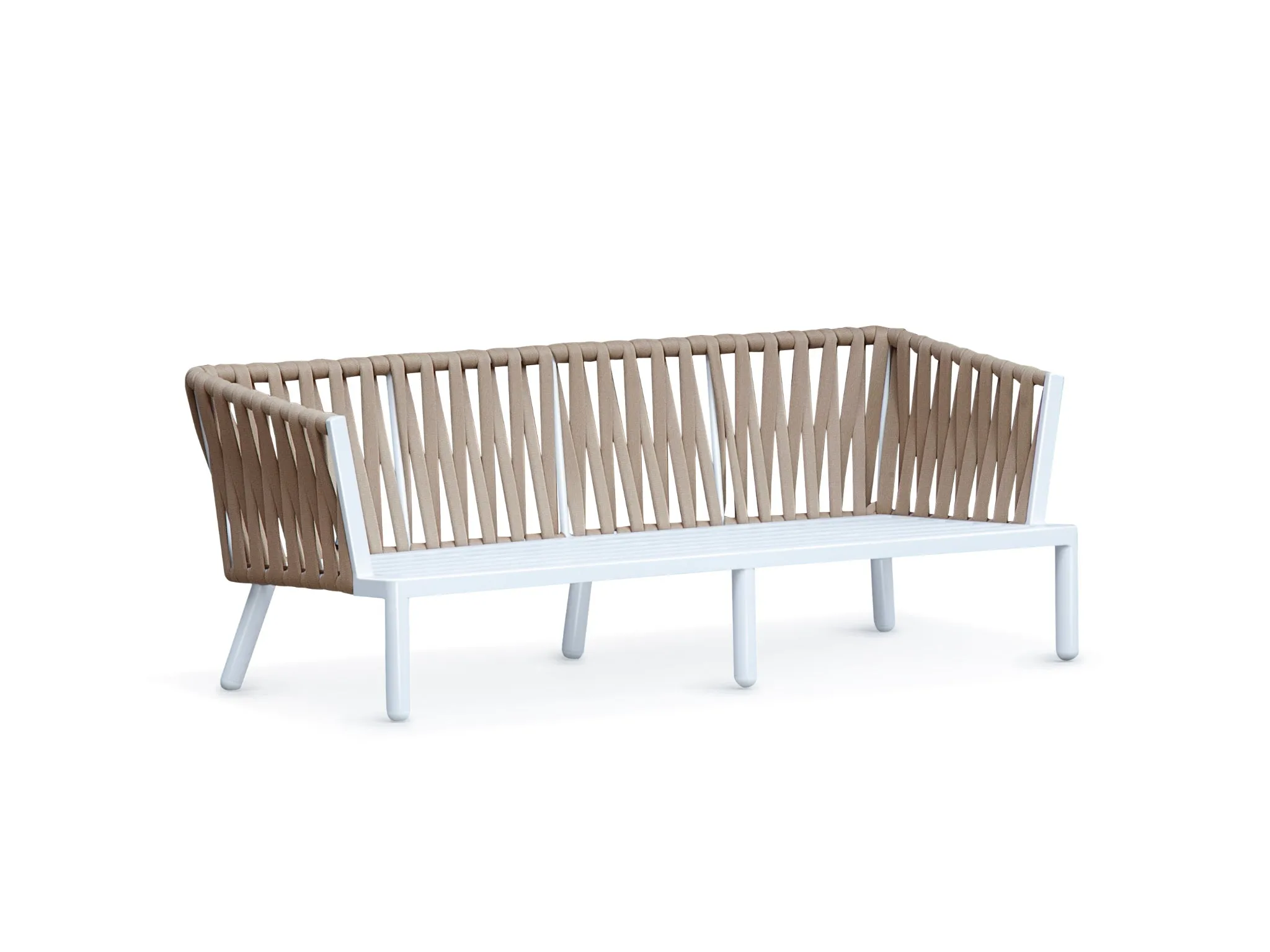 FurnitureOkay Hawaii 4-Piece Rope Outdoor Lounge Setting — White