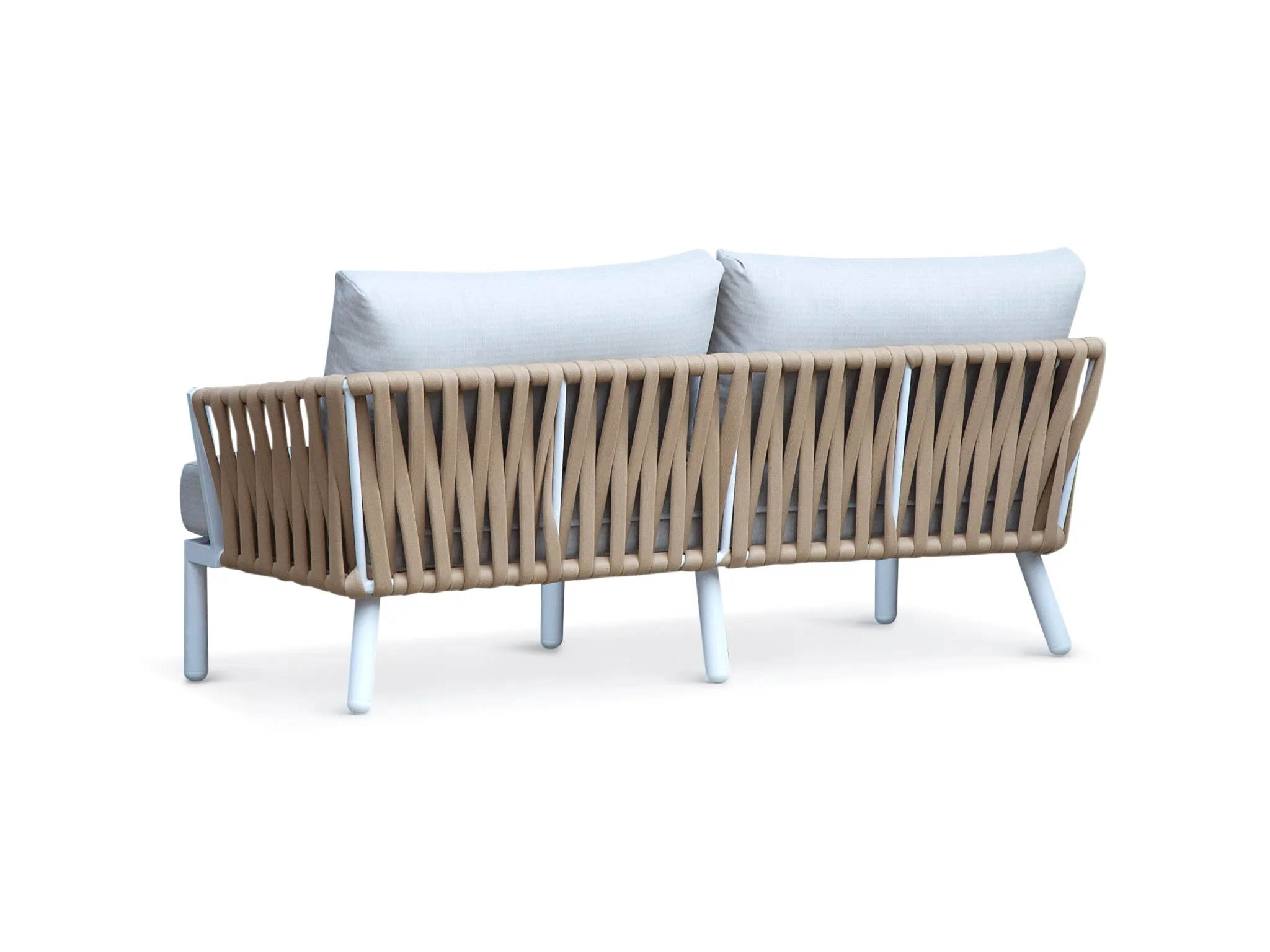 FurnitureOkay Hawaii 4-Piece Rope Outdoor Lounge Setting — White