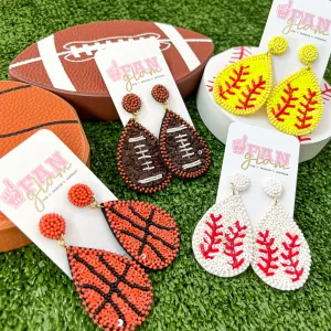 GAMEDAY SPORTS BALL SEQUIN DANGLE EARRING
