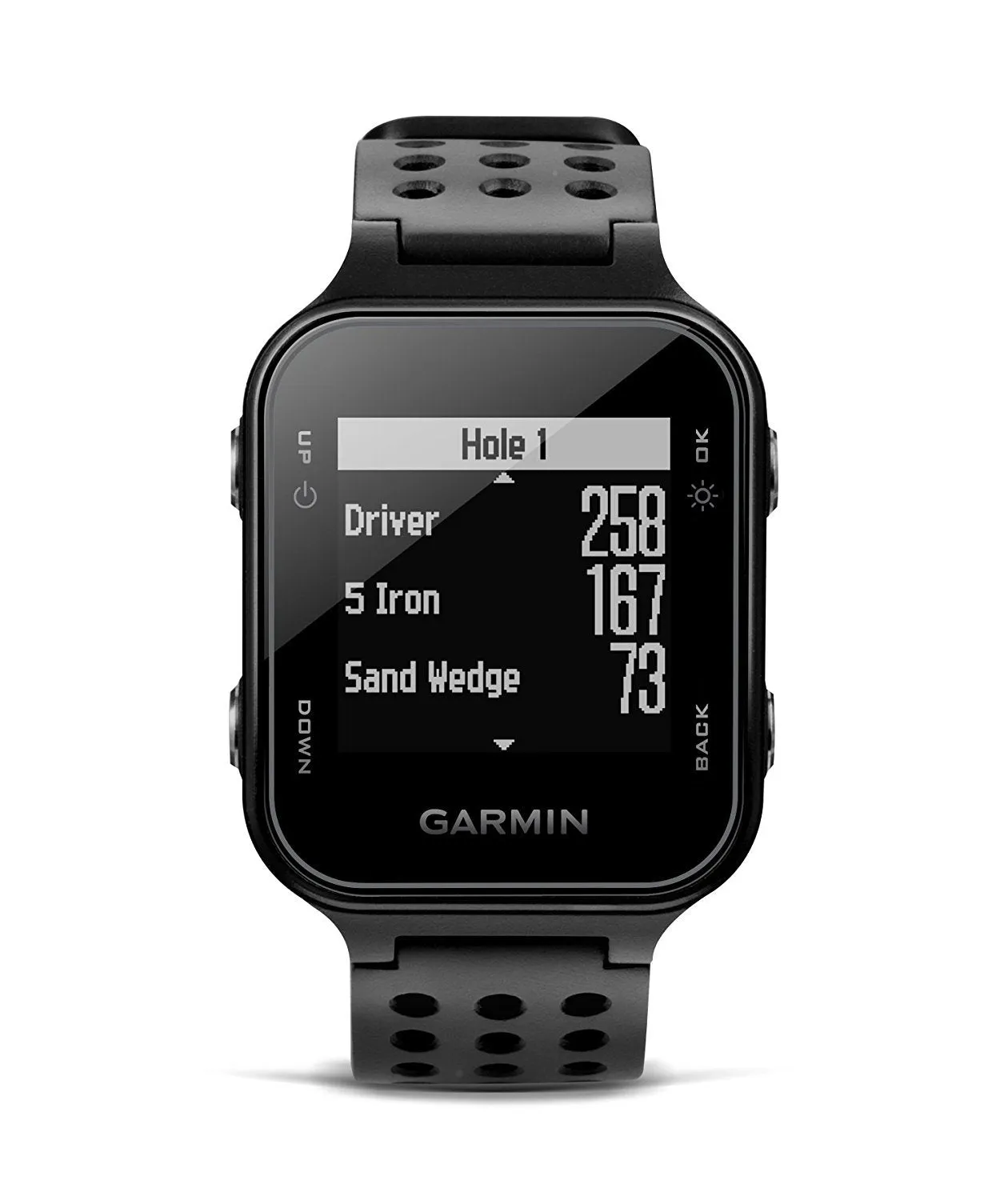 Garmin 010-03723-01 Approach S20, GPS Golf Watch with Step Tracking, Preloaded Courses, Black