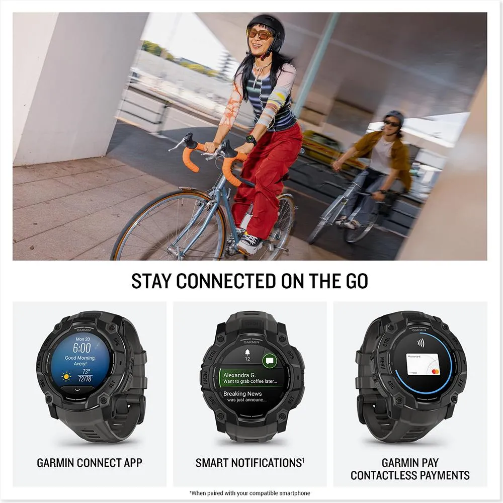 Garmin 3 - 50 mm GPS Smartwatch AMOLED Neo Tropic with Charging Dock Bundle