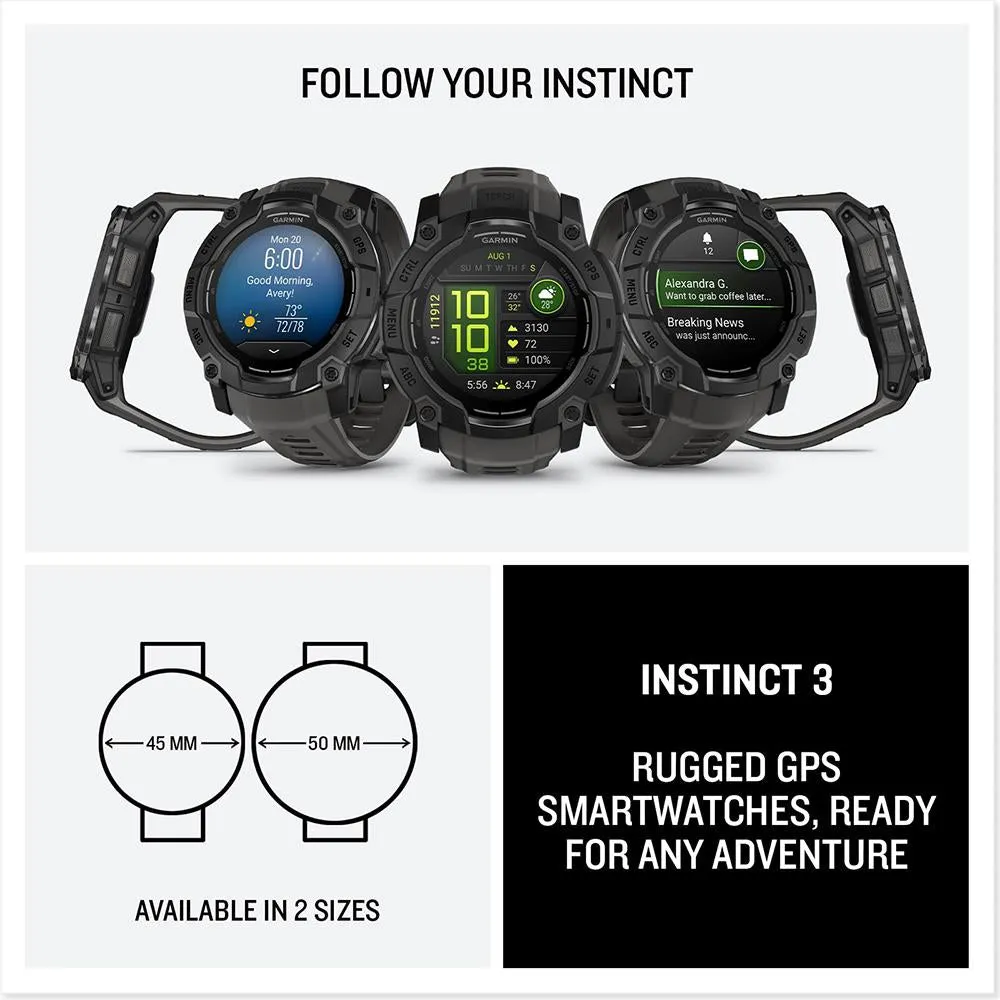 Garmin 3 - 50 mm GPS Smartwatch AMOLED Neo Tropic with Charging Dock Bundle
