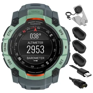 Garmin 3 - 50 mm GPS Smartwatch AMOLED Neo Tropic with Charging Dock Bundle
