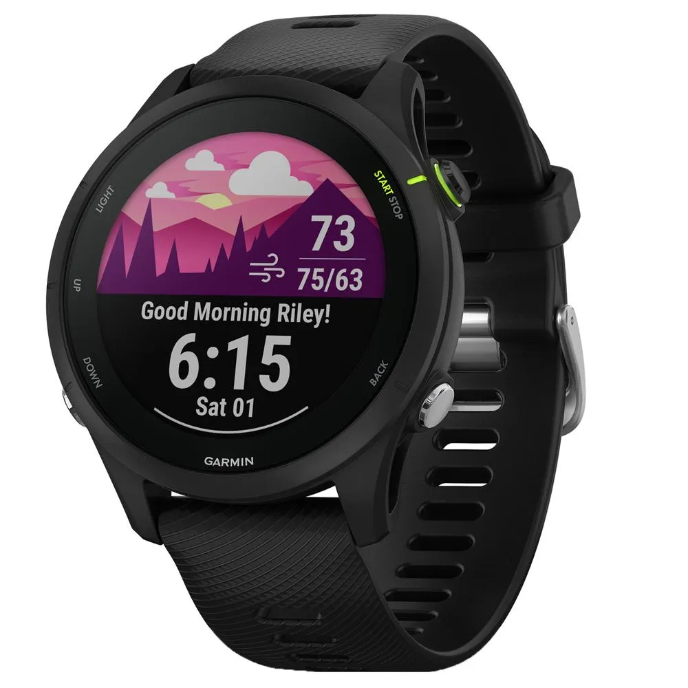Garmin Forerunner 255 Music GPS Smartwatch Black Bottle & Heart Rate Strap M-XL