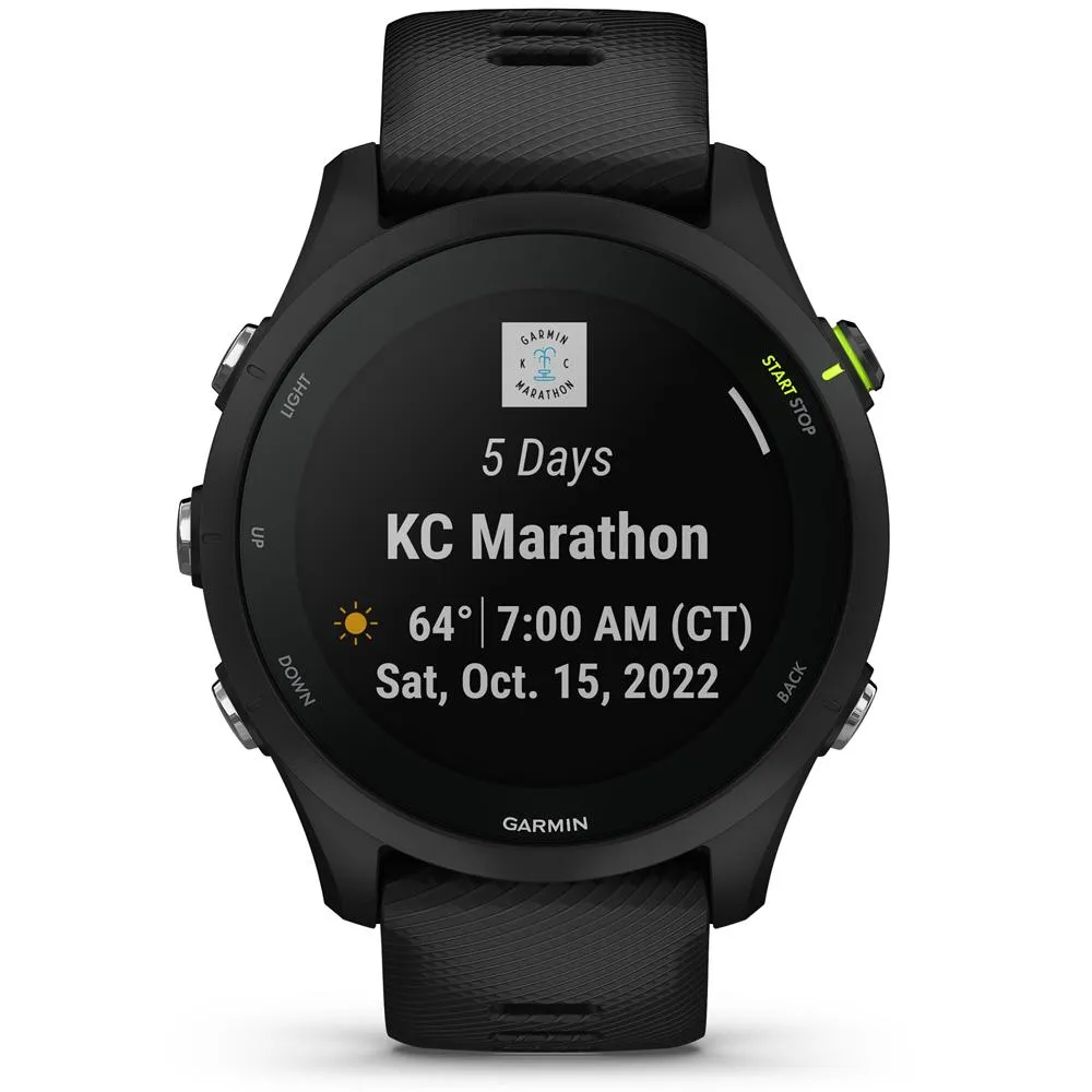 Garmin Forerunner 255 Music GPS Smartwatch Black Bottle & Heart Rate Strap M-XL