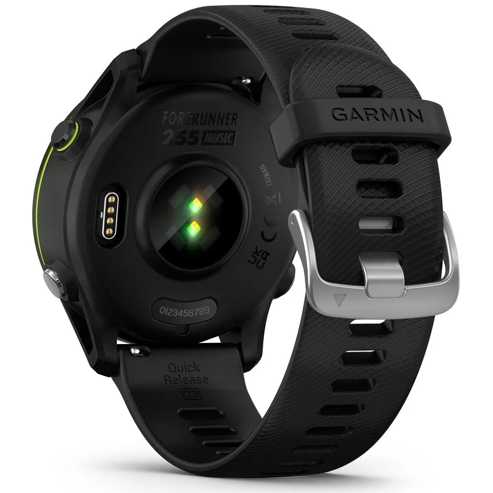 Garmin Forerunner 255 Music GPS Smartwatch Black Bottle & Heart Rate Strap M-XL
