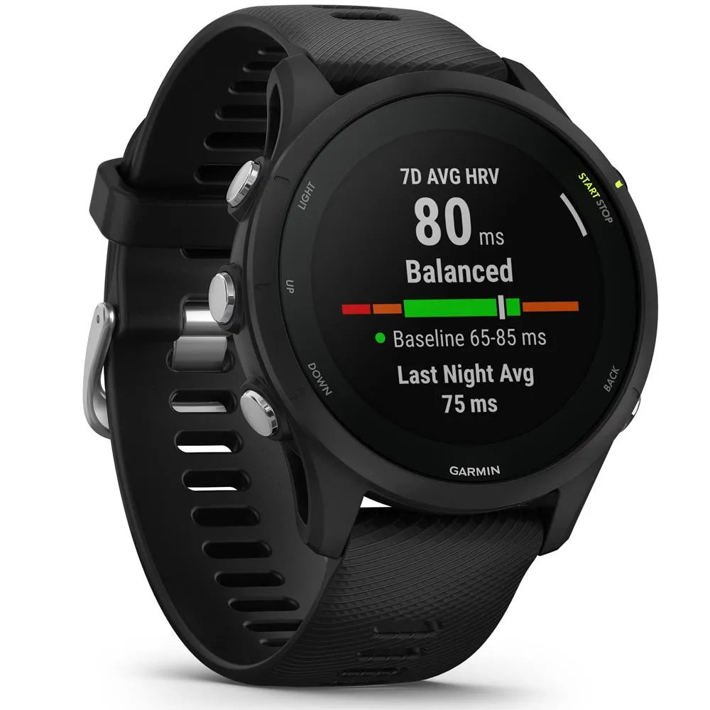 Garmin Forerunner 255 Music GPS Smartwatch Black Bottle & Heart Rate Strap M-XL