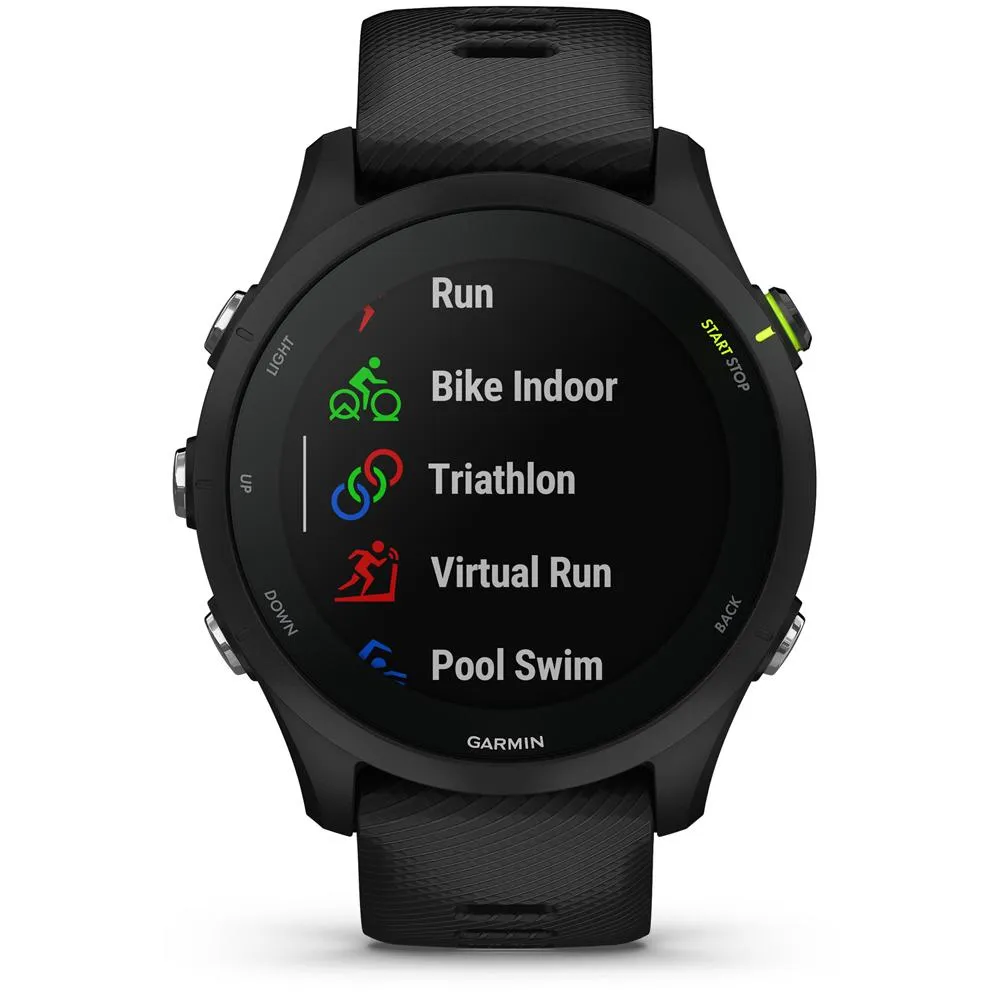 Garmin Forerunner 255 Music GPS Smartwatch Black Bottle & Heart Rate Strap M-XL