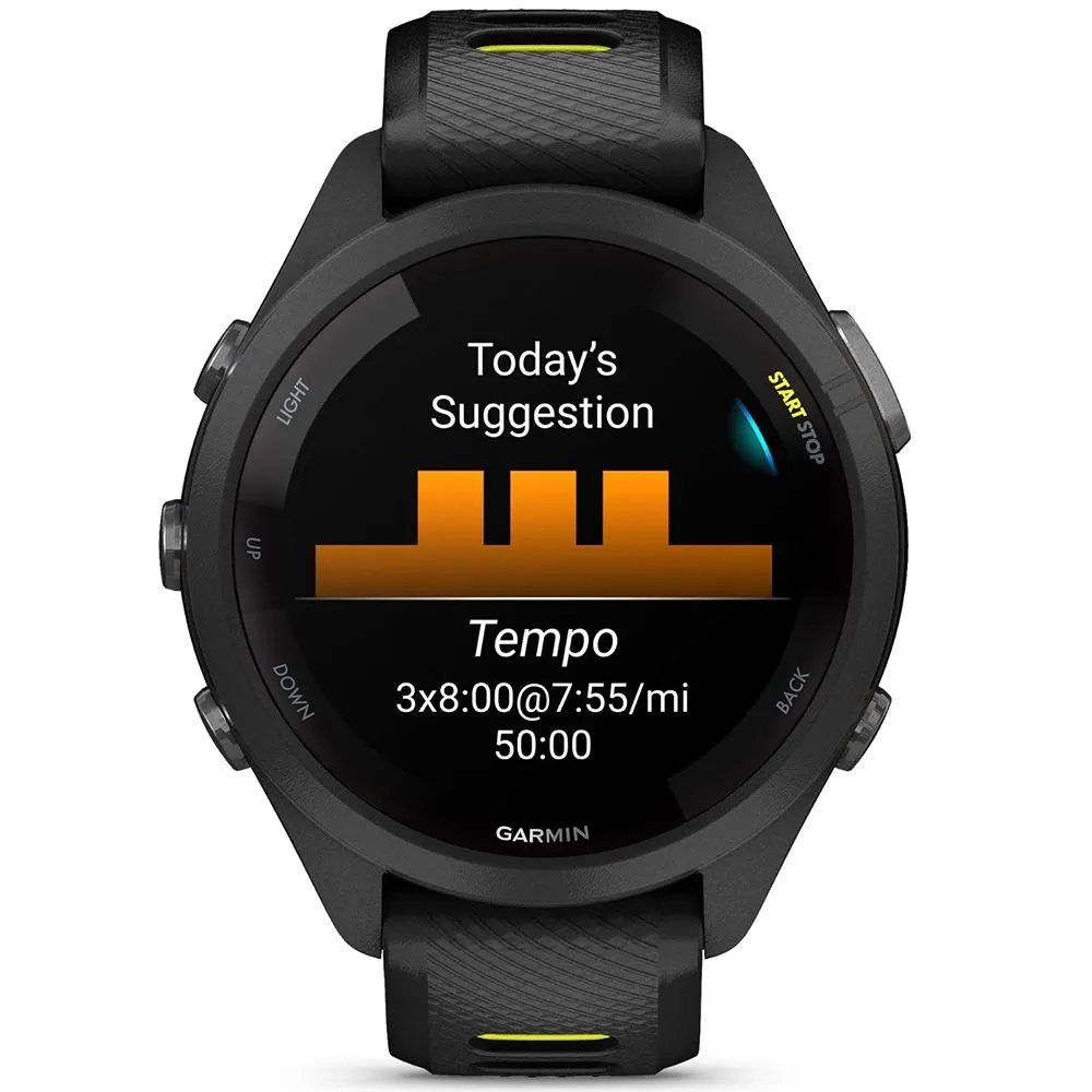 Garmin Forerunner 265S GPS Smartwatch Black/Amp Yellow with 2 Year Warranty