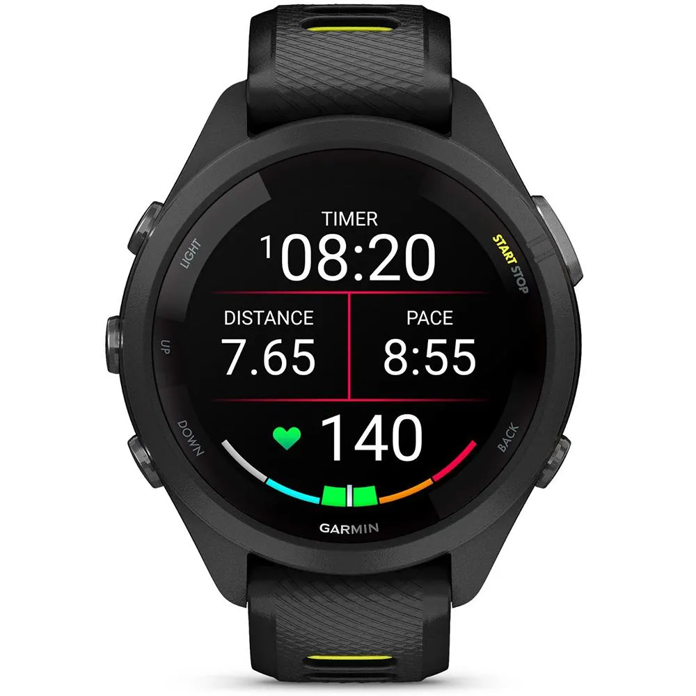 Garmin Forerunner 265S GPS Smartwatch Black/Amp Yellow with 2 Year Warranty