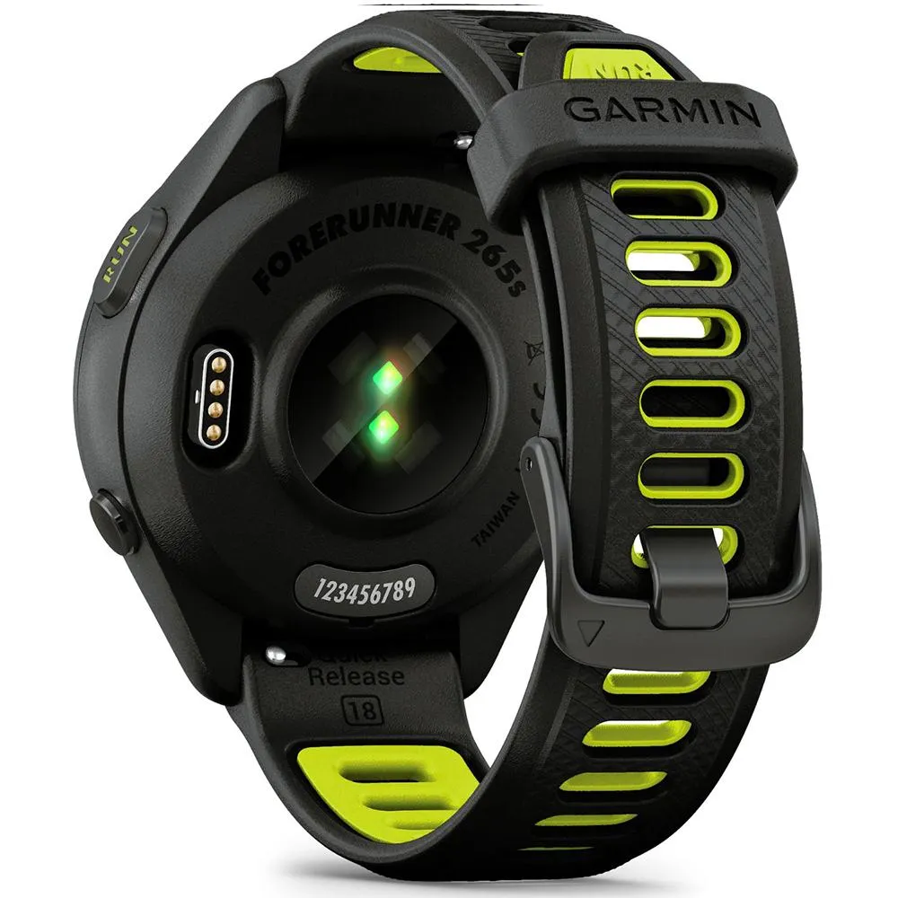 Garmin Forerunner 265S GPS Smartwatch Black/Amp Yellow with 2 Year Warranty