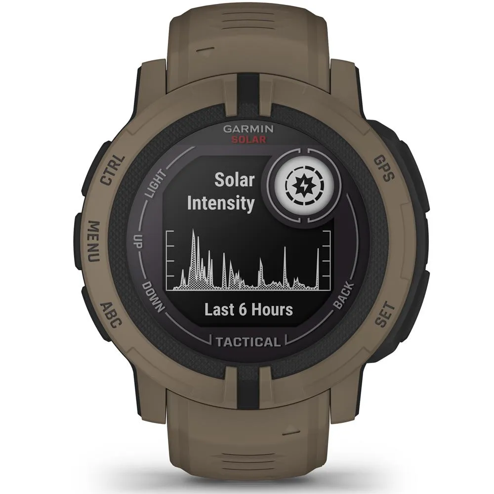 Garmin Instinct 2 Solar Smartwatch, Tactical Edition, Coyote Tan   Accessories Bundle
