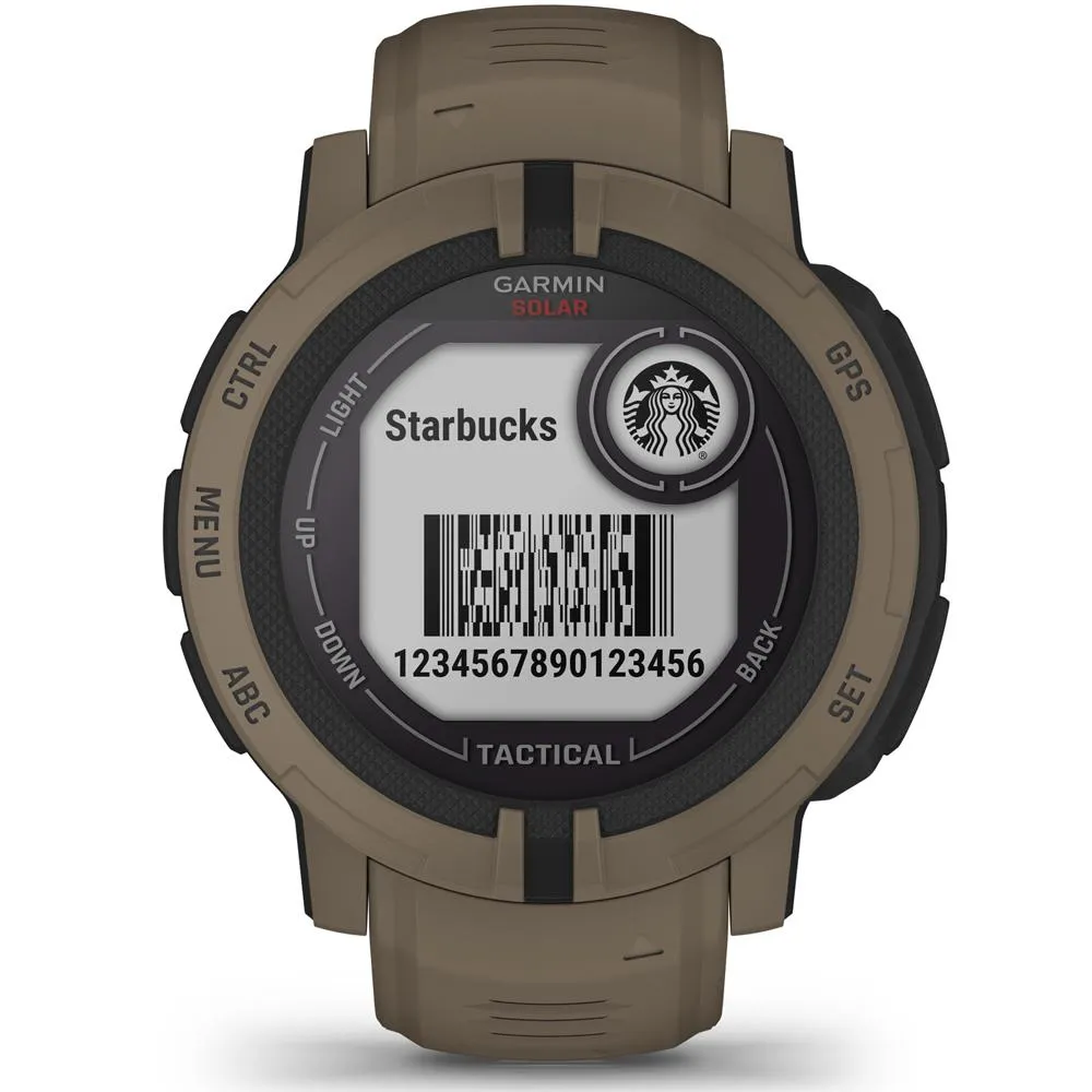 Garmin Instinct 2 Solar Smartwatch, Tactical Edition, Coyote Tan   Accessories Bundle