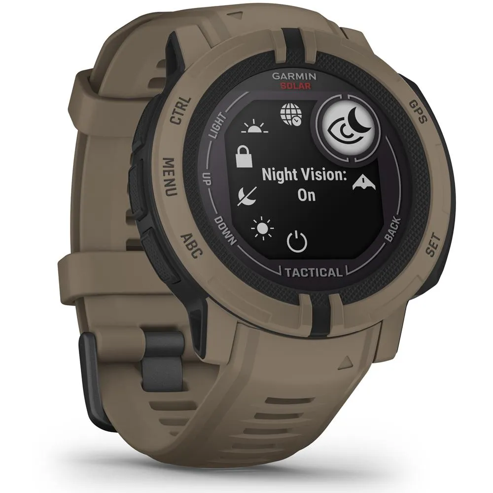 Garmin Instinct 2 Solar Smartwatch, Tactical Edition, Coyote Tan   Accessories Bundle
